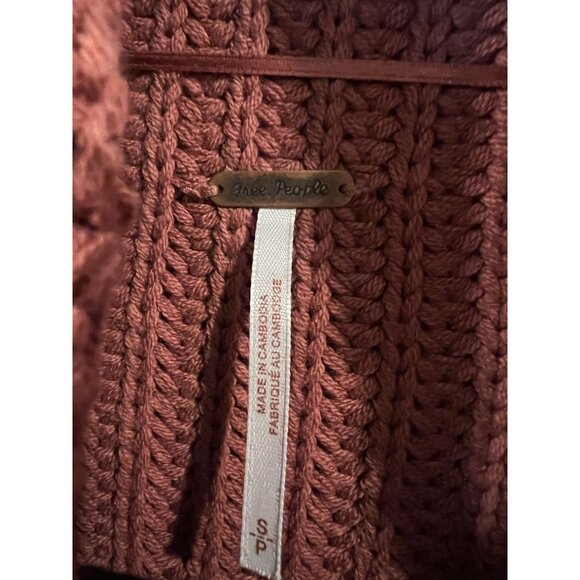 Free People Swim Too Deep Turtleneck Oversized Pullover Sweater Maroon Small S - Picture 5 of 7